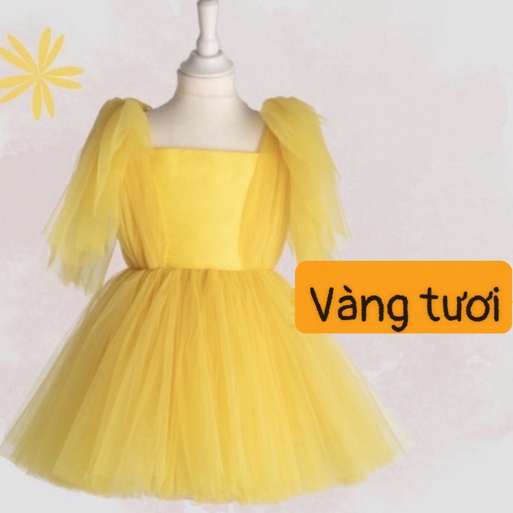 Vải lưới tutu mềm màu vàng tươi hàng chuẩn đẹp, giá sỉ tận gốc (1mx1,7m)