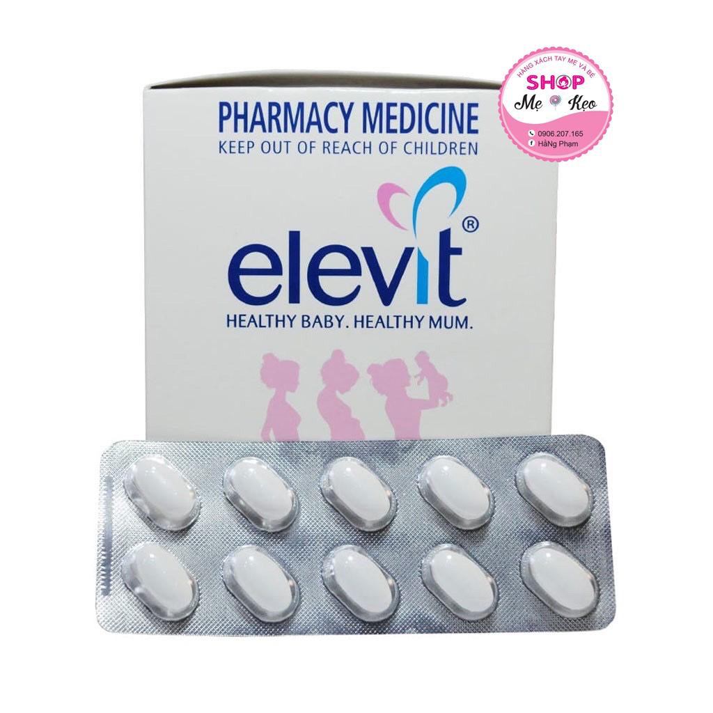 Vitamin Tổng Hợp Elevit cho bà bầu,(100v) bổ sung vitamin A, B, C, D, E, B9,canxi, kẽm cho mẹ bầu Elevit Pregnancy, Úc