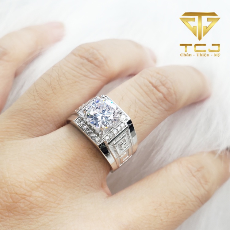 Nhẫn nam bạc ý 925 thiết kế 3D sang trọng RM0110NAM Trang sức Toàn Cầu TCJ