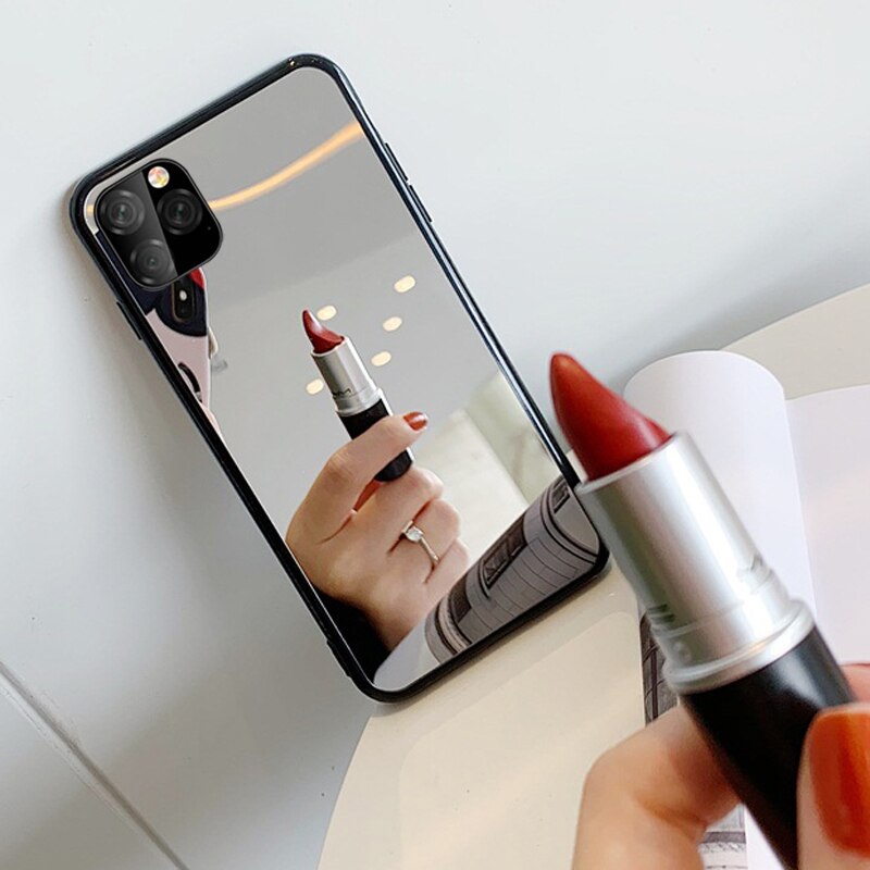 Ốp điện thoại mềm có gương trang điểm thích hợp cho iphone 12 11 pro max 12 mini x xr xs max 8 7 6 6s plus se 2020
