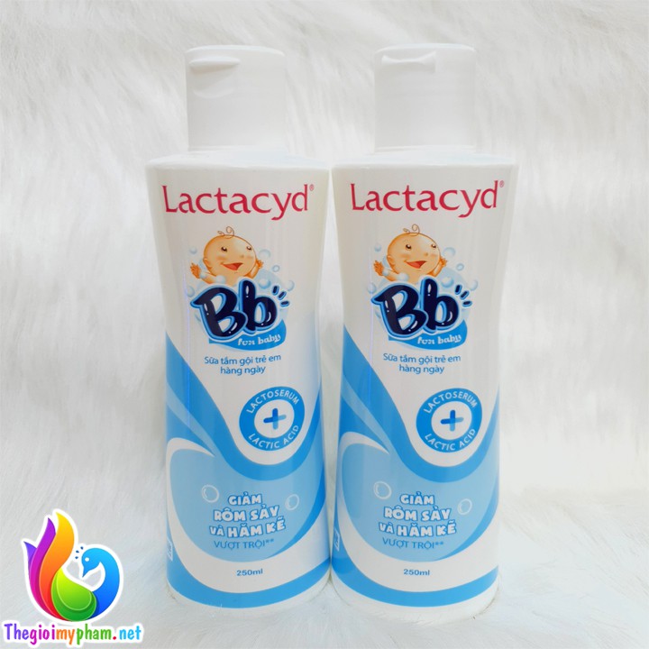 Combo 2 Chai Sữa Tắm Gội Lactacyd BB 250ml Chống Rôm Sảy