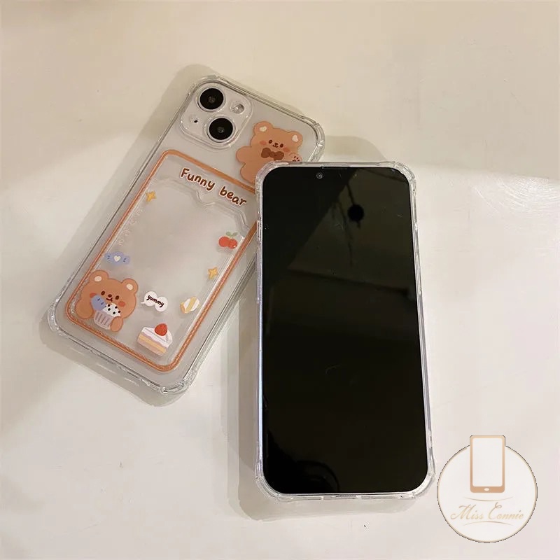 Ốp Điện Thoại Tpu Mềm Dạng Ví Hình Gấu / Thỏ Cho iPhone 11 12 13 14 Pro Max XR X XS Max 7 8 6 6s Plus SE 2020