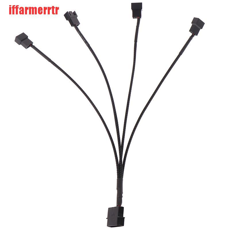 {iffarmerrtr}4pin IDE Molex to 4-Port 3Pin/4Pin Cooling Fan Splitter Power Cable Wire LKZ