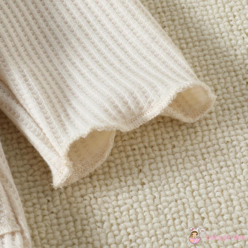 Bộ Áo Liền Quần Dệt Kim Tay Dài Cổ Tròn Màu Trơn Cho Bé 0-24 Tháng Tuổi