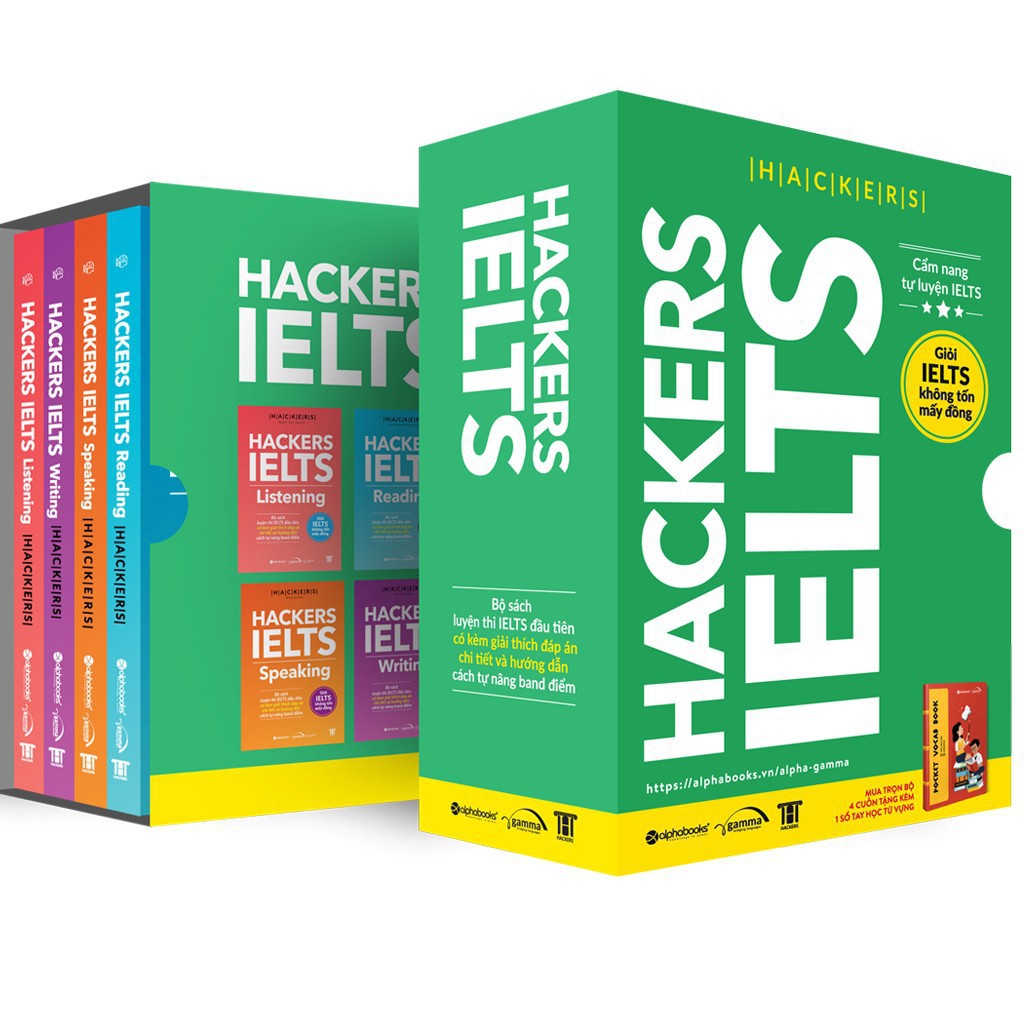 Sách Alphabooks - Combo Hackers IELTS (4 cuốn)