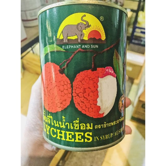 [Mã 156FMCGSALE hoàn 8% đơn 500K] Vải ngâm thái lan đóng hộp elephant and sun | BigBuy360 - bigbuy360.vn