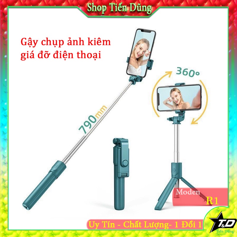 Gậy tự sướng đa năng bluetooth Selfie Stick Tripod R1 + Giá đỡ điện thoại 3 chân + Remote Bluetooth Gậy selfie Chụp Ảnh