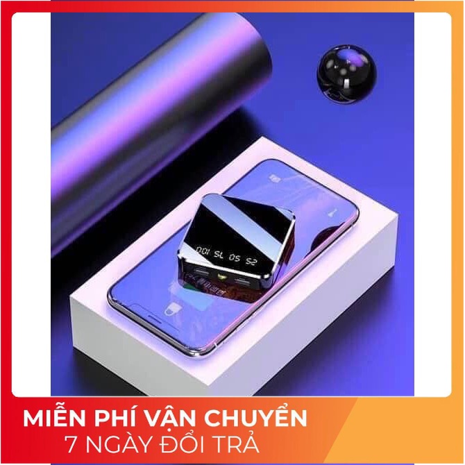 Pin sạc dự phòng mini 2 cổng usb 20000mah mặt gương kèm đèn pin chiếu sáng