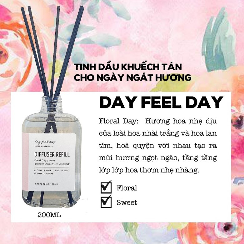 Tinh Dầu Aronica Refill Diffuser Day Feel Day (Hàn Quốc 200ml)