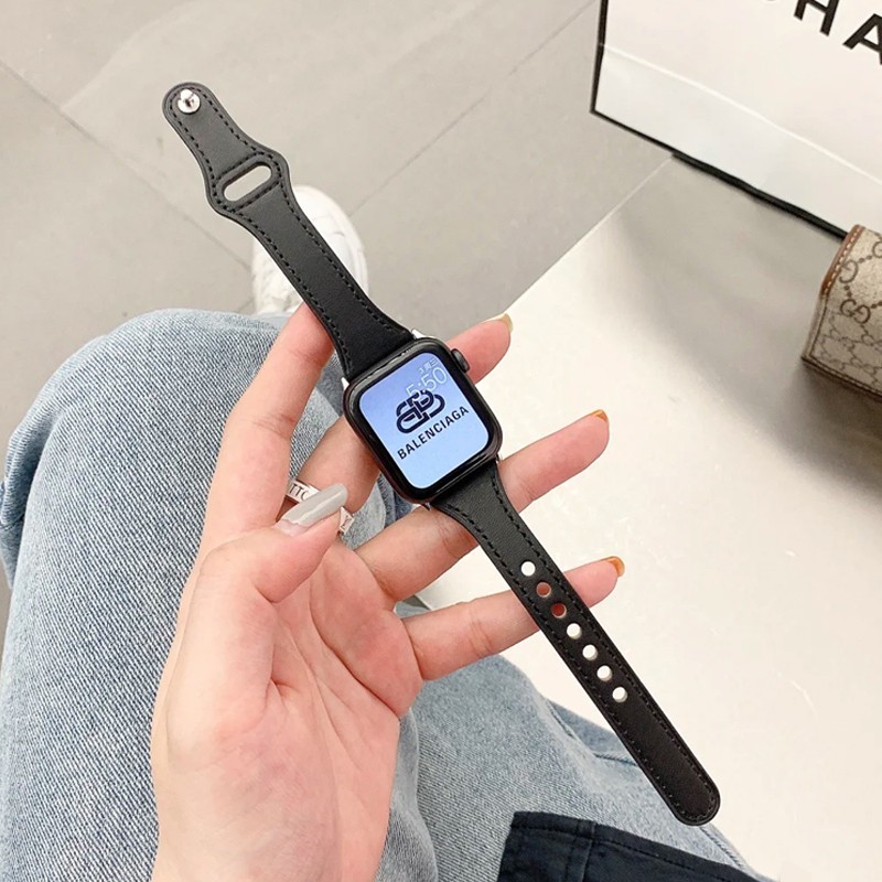Dây Đeo Bằng Da Thật Cho Đồng Hồ Thông Minh Apple Watch Iwatch6