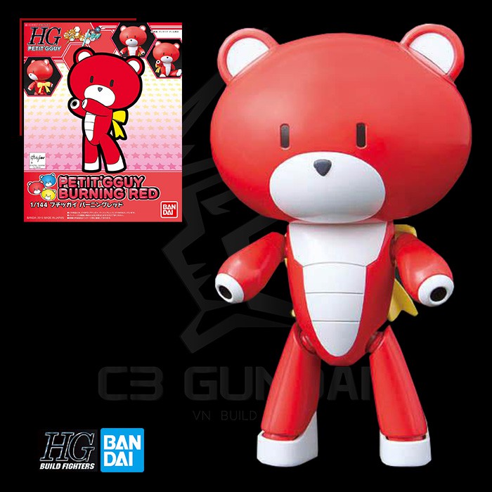 MÔ HÌNH GUNDAM BANDAI PETITGGUY 001 BURNING RED GẤU GUNDAM