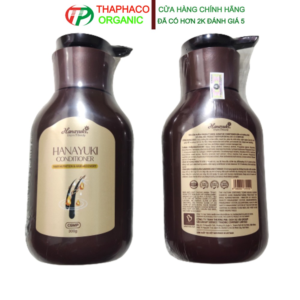 Combo Dầu gội Hanayuki Shampoo 300g - Dầu xả Hanayuki Conditioner Chai 300gr Date 2023