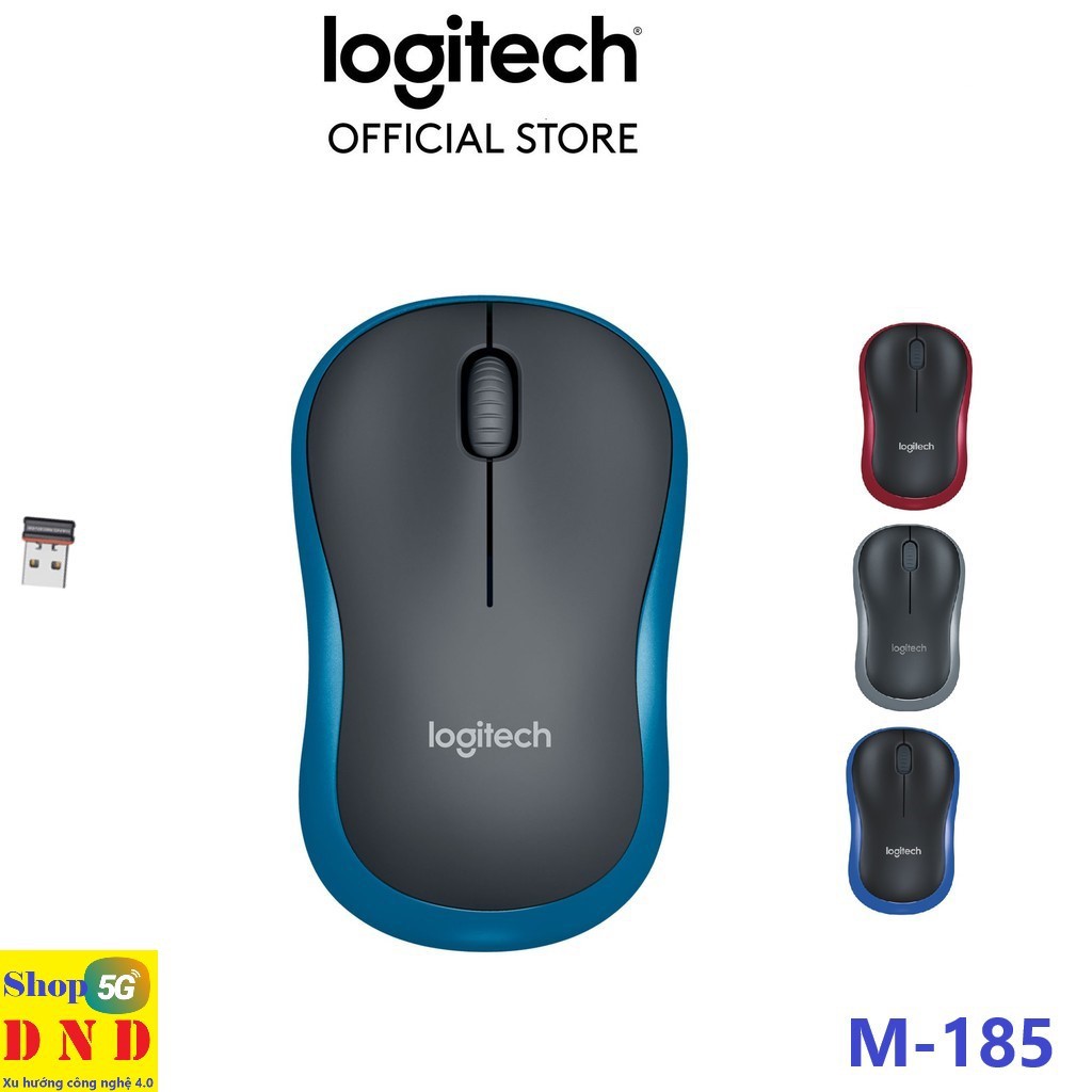 Chuột không dây Logitech M185 vs M186 dễ cầm nắm, bấm rất êm và nhạy, lướt chuột mượt mà, bảo hành 12 tháng