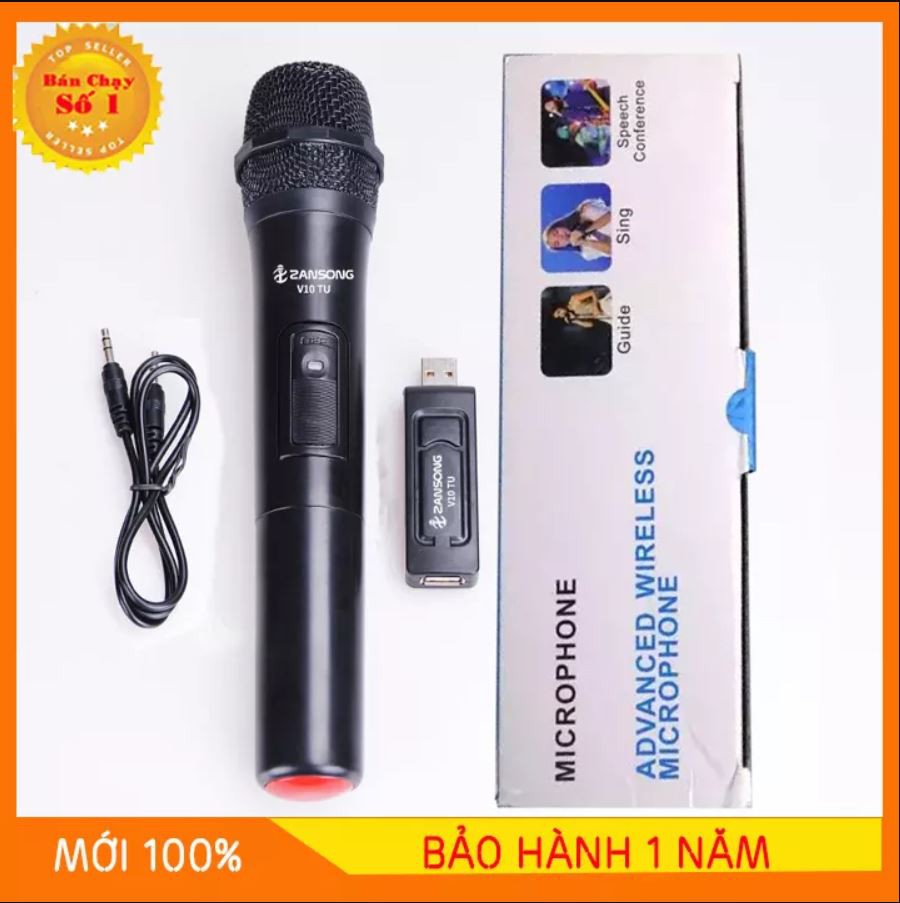 [GIÁ SỈ] Micro Karaoke không dây đa năng cao cấp UHF V10 - dành cho loa kéo, loa bluetooth, amply hát karaoke zack