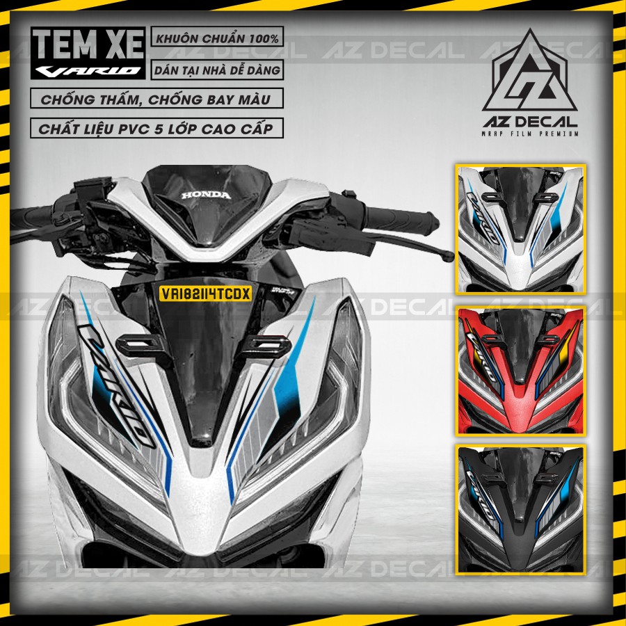 Tem Chỉ Dán Xe Vario Đa Dạng | VR182114TC | Chất Liệu Decal Cao Cấp Cắt Khuôn Sẵn, Chống Thấm Nước