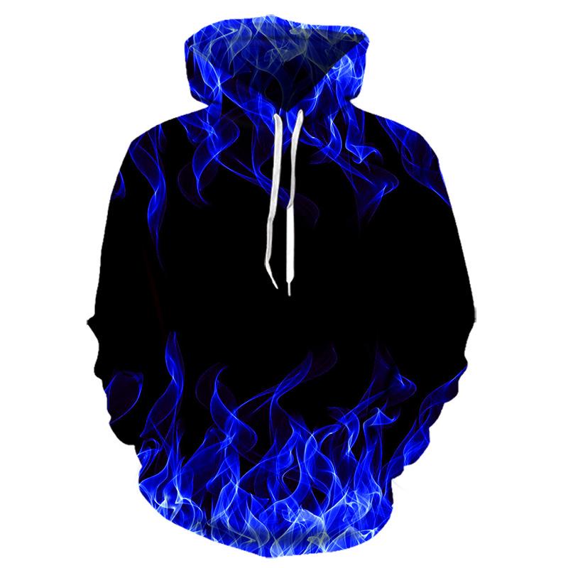 Áo hoodie Oversize In Họa Tiết Ngọn Lửa 3d Nhiều Màu Thời Trang Thu Đông Cho Nam Và Nữ