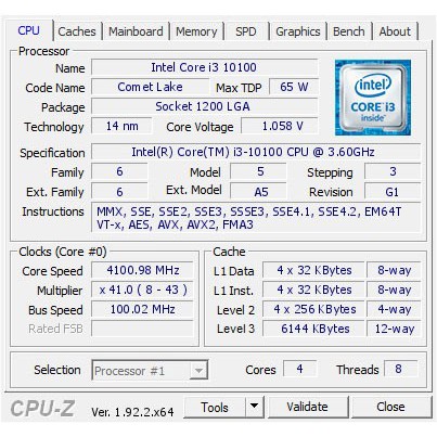 Bộ Vi Xử Xí Chip CPU Intel Core i3-10100 Gen 10 | CPU i3 3.6 GHz Turbo Upto 4.3 Ghz 4 nhân 8 luồng FullBox Chính Hãng | WebRaoVat - webraovat.net.vn