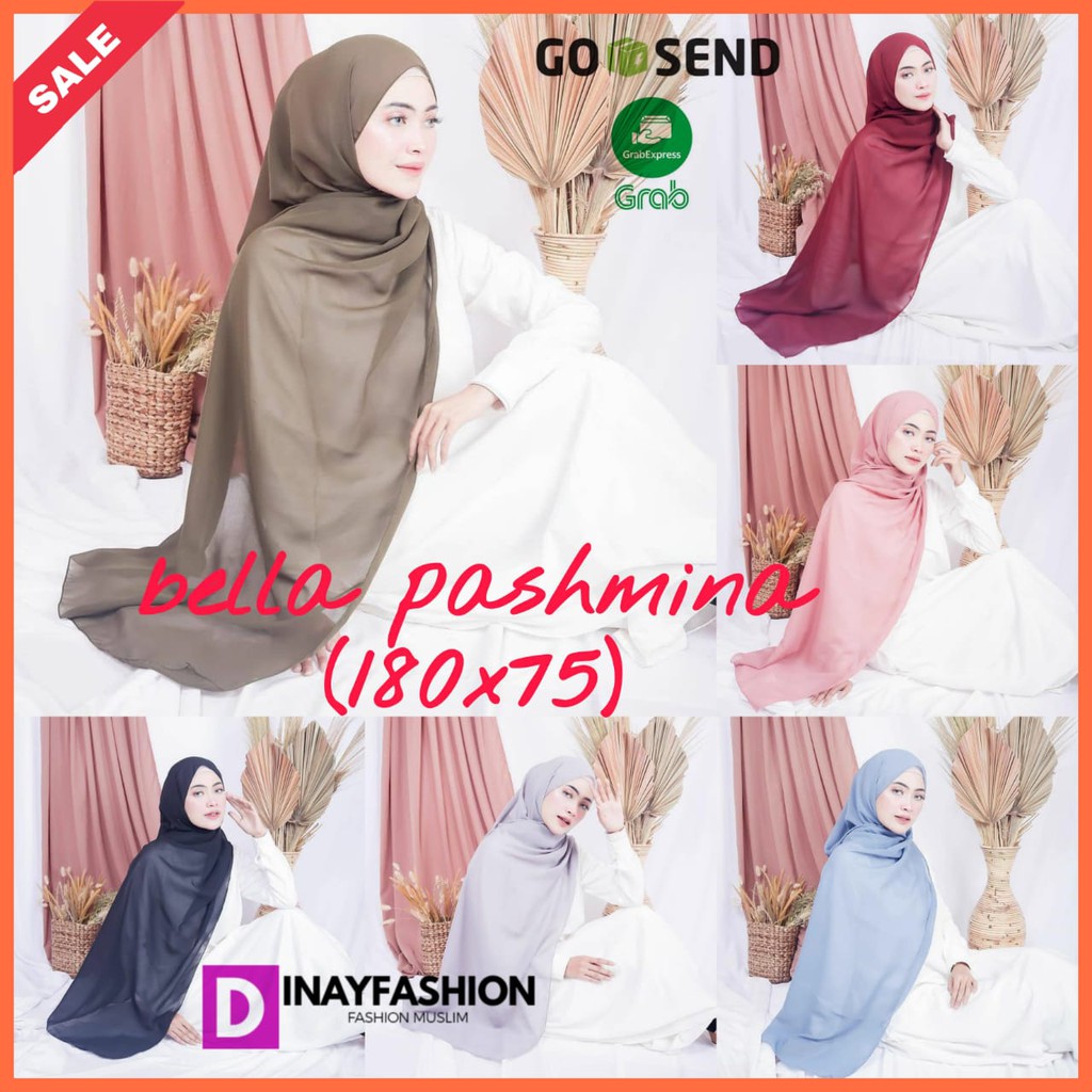 Khăn Trùm Đầu Hijab Bella Pashmina 180x75