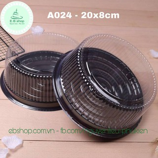 A024 - Hộp nhựa đựng bánh sz 20cm 05 chiếc