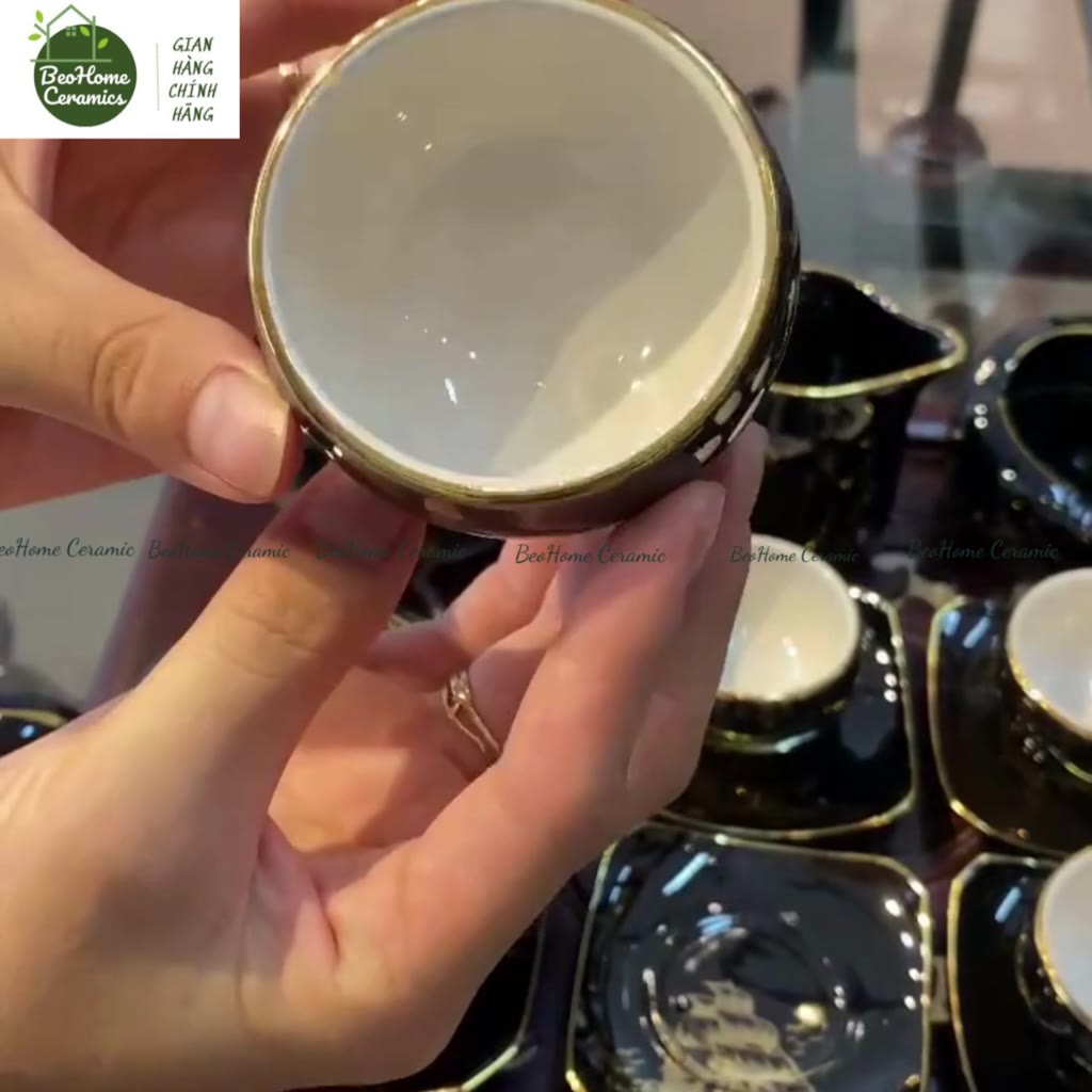 Bộ Ấm Chén Uống Trà Bộ Ấm Chén Bát Tràng Cao Cấp - THUẬN BUỒM XUÔI GIÓ Men Đen Bóng | BigBuy360 - bigbuy360.vn