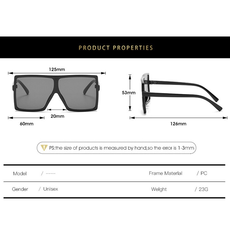 Kính Mát Gọng Vuông Lớn Chống Tia UV400 Phong Cách Âu Mỹ Thời Trang Cho Nữ Và Trẻ Em