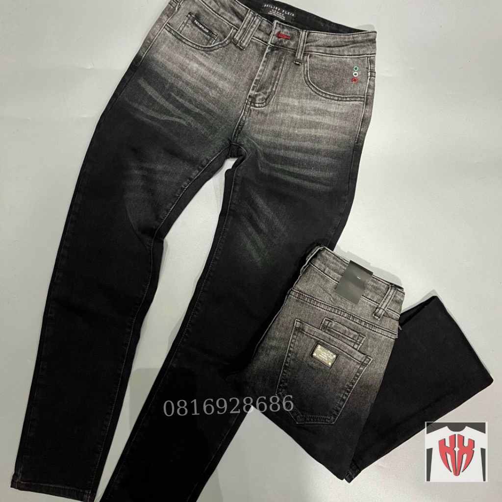 Quần Jean Nam Ống Xuông Đẹp - Quần Bò Xuông Nam Vải Cao Cấp Không Phai, Họa Tiết Trơn Loang Hot Nhất-KXSHOPMEN-8061