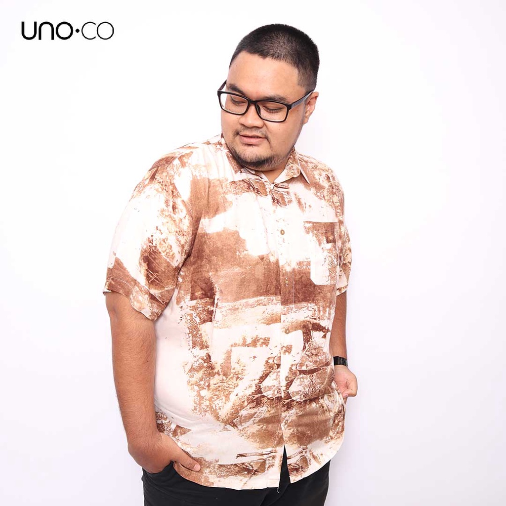 Áo sơ mi in họa tiết Uno.co Majapahit Size XL-7XL