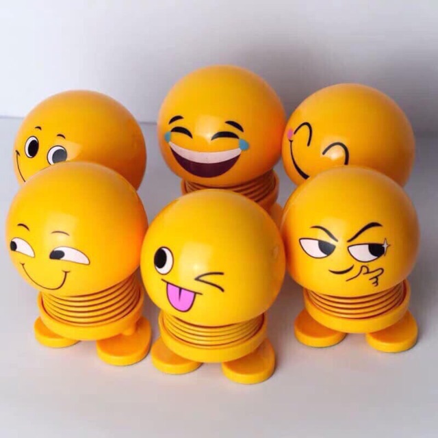 Emoji lò xo lắc đầu, thú nhún mặt cười cảm xúc dễ thương có hộp