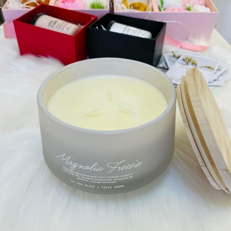 [7 mùi - 3 bấc] Nến thơm phòng cao cấp MANOR CANDLE, bộ sưu tập hoa cỏ size lớn