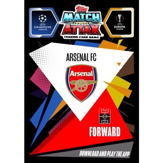 Set Combo 12 thẻ cầu thủ Match attax Arsenal 2020/21 phiên bản nước ngòai