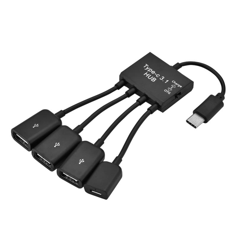 Cáp 4 trong 1 chuyển đổi đầu cắm USB3.1 Type-C sang 3 cổng USB2.0 và hub OTG