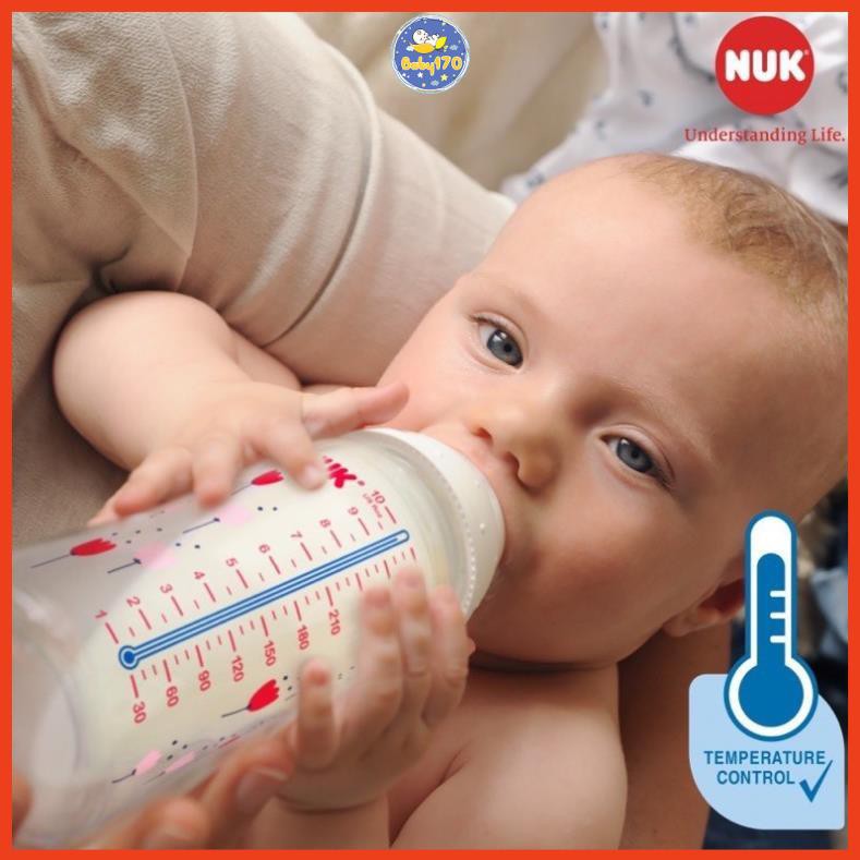 Bình Sữa Cảm Biến Nhiệt Nuk PP 150Ml / 300Ml Núm Ti Silicone