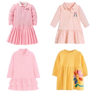 Váy LTM dài tay cho bé, đầm thu đông cotton bé gái, váy cotton dài tay hoạ tiết, đầm đuôi cá cho bé gái thu đông 2022