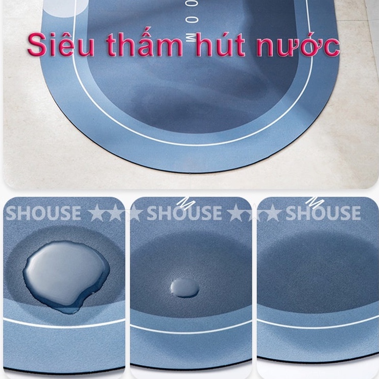 Thảm Lau Chân Chùi Chân Silicon phòng tắm trải sàn siêu thấm hút nước chống trượt cao cấp đế cao su chất siêu dày 2022