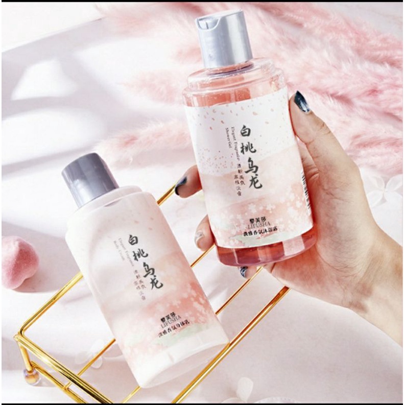 Sửa Tắm Trắng Đào Ô Long+Dưỡng Thể Heyxi Hỗ Trợ Làm Sáng Da Căng Mịn Da Nội Địa Trung 245ml