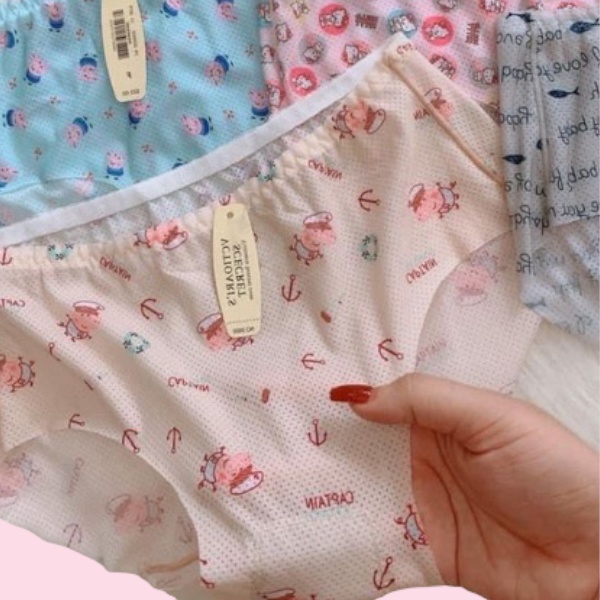 Quần su thông hơi họa tiết cute lưng may co giãn