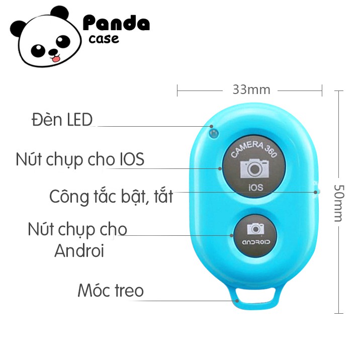 Remote chụp ảnh bluetooth - nút bấm điều khiển chụp hình từ xa cho điện thoại thông minh - Panda Case