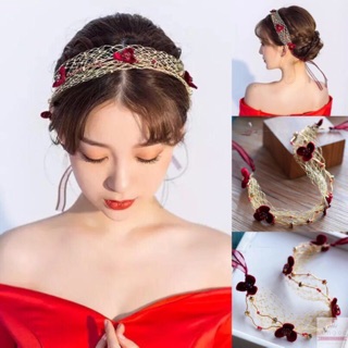Cài lưới phối hoa đỏ CÀI TÓC CÔ DÂU