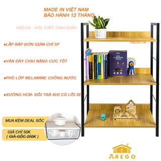 Kệ sách 3 tầng AREGO khung sắt sơn tĩnh điện