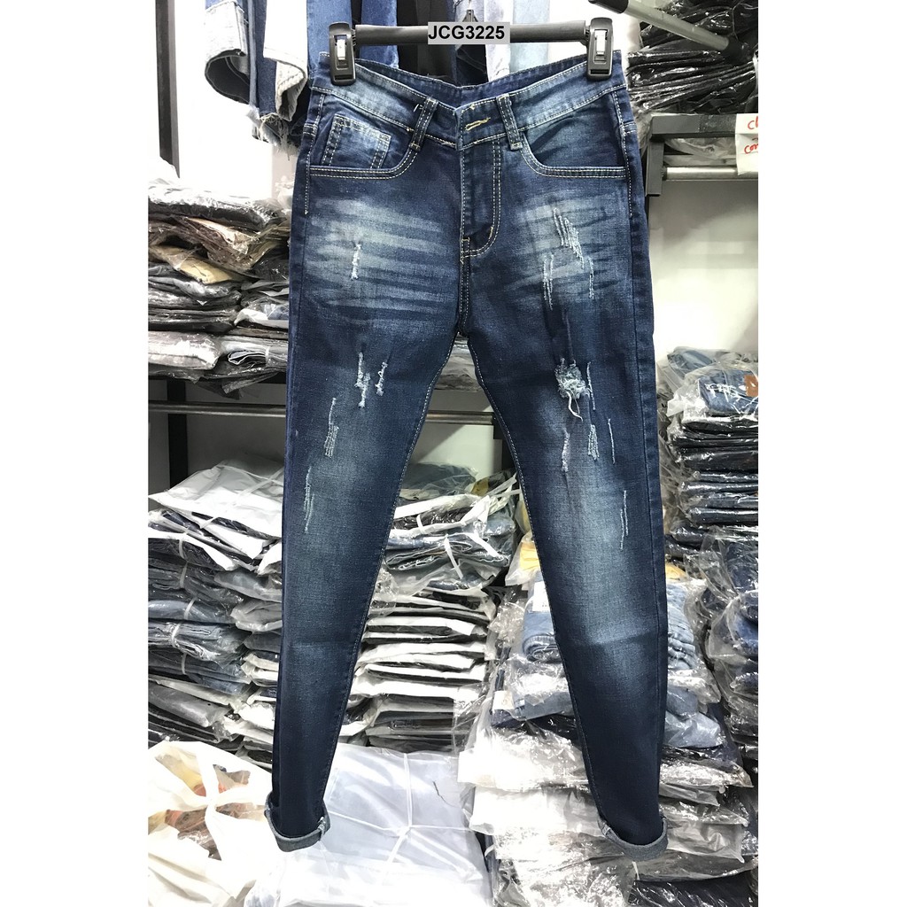Quần Jean Nam Rách Gối Ống Nhỏ JN3225