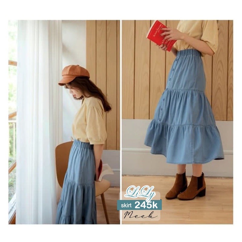 Lily Skirt - Chân váy 3 tầng nút giữa - Meek Fashion | BigBuy360 - bigbuy360.vn
