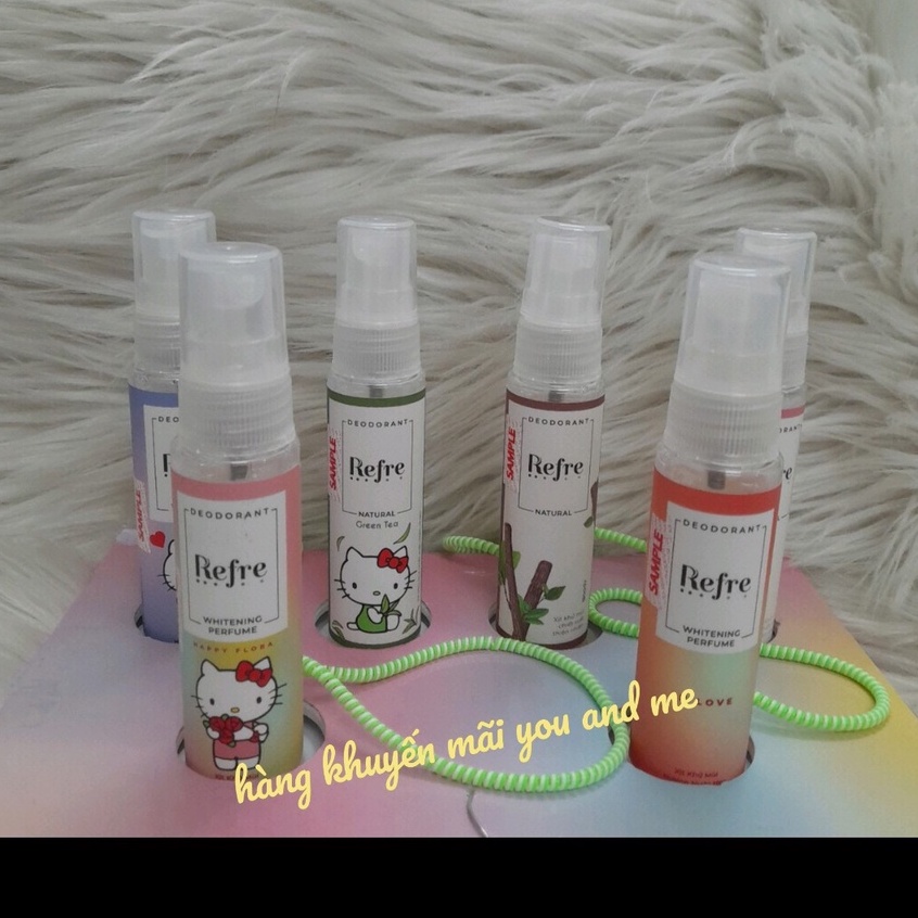 ( hàng trưng bày) Xịt khử mùi dưỡng trắng hương nước hoa Refre 30ml