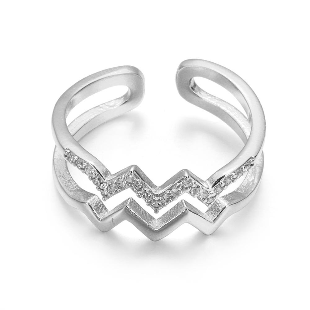 Nhẫn Gợn Sóng Chuyên Dụng Chất Lượng|Nhẫn Mạ Bạc Khắc Chữ to My Daughter Đính Đá Nhiều Màu Sắc