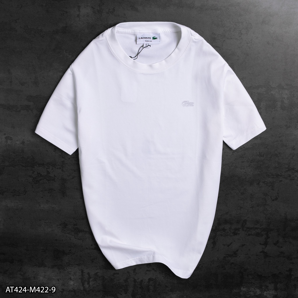 Áo thun thêu logo nổi cùng màu áo 100% Cotton AT424 - áo thun nam VNXK