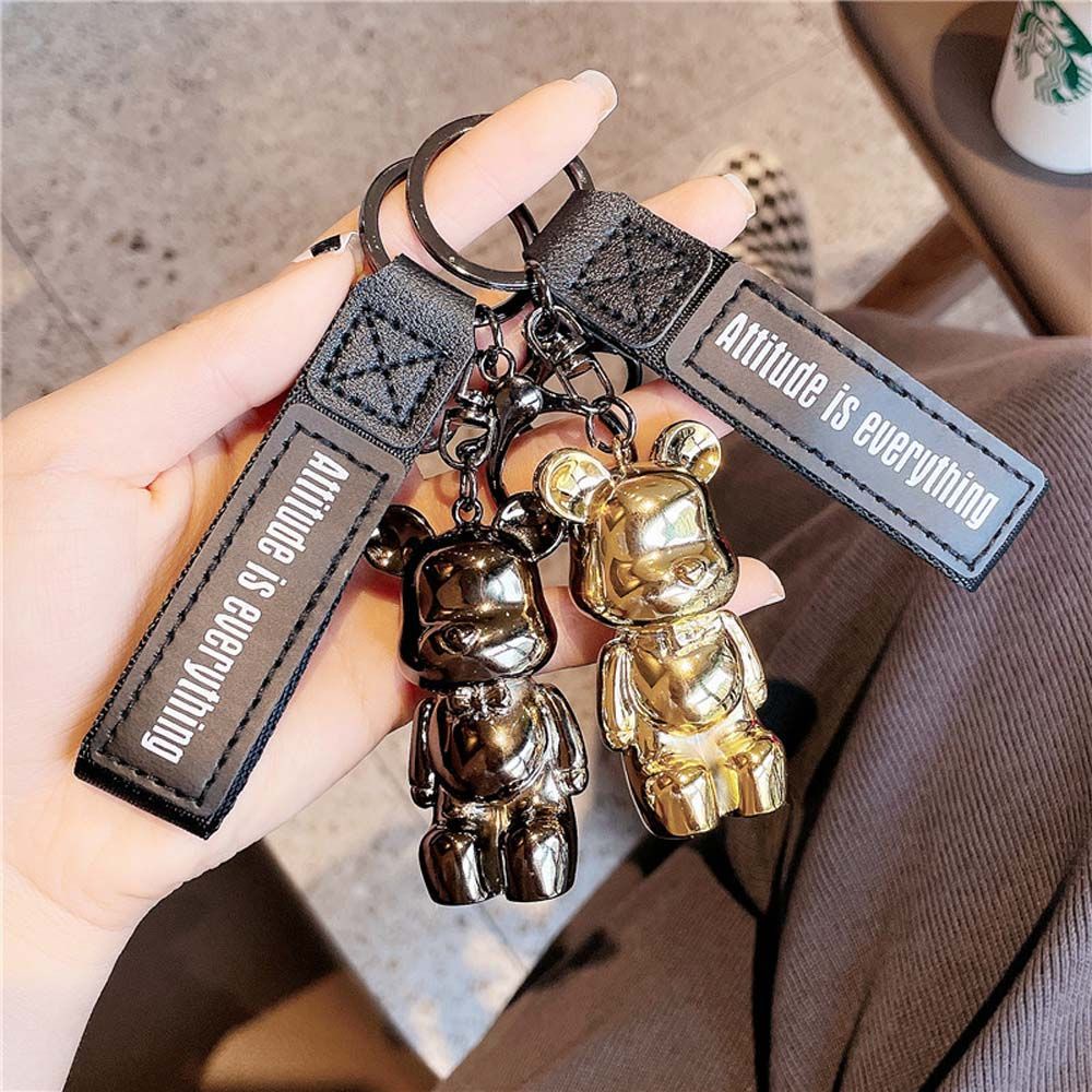 Móc khóa hình gấu hoạt họa nhiều màu sắc tùy chọn đáng yêu