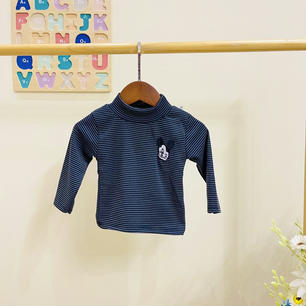 Áo Giữ Nhiệt Cho Cho Bé Kẻ Ngang In Mic key Siêu Ấm - SUMO KIDS