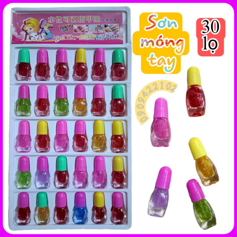 Vỉ 30 lọ nhũ sơn móng tay cho bé