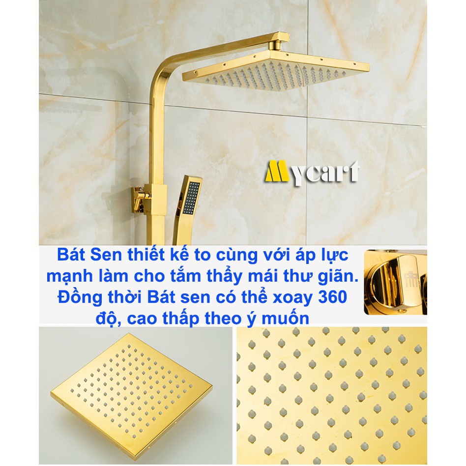 [Mã LIFEXANH03 giảm 10% đơn 500K] Bộ Sen cây tắm đứng nóng lạnh, Sen vòi tắm Bằng Đồng 4 trong 1 - Hàng cao cấp