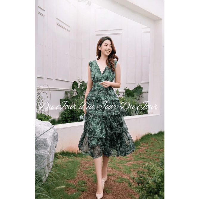 [ STYLE ANH QUỐC- HÀN QUỐC ] ĐẦM VOAN XANH TÀ NHIỀU TẦNG/ CỔ TIM, FORM CỰC ĐẸP, MẶC CỰC SANG TRỌNG, QUÝ PHÁI UP shop val