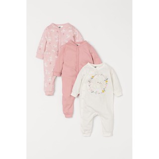 Set 3 bộ sleepsuit h&m cotton 100% size 4-6m